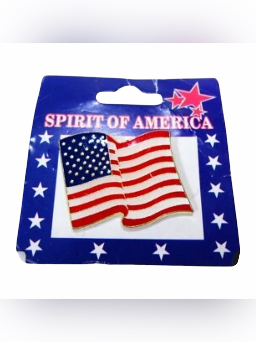 Spirit of America American Flag Enamel Pin - Red, White & Blue